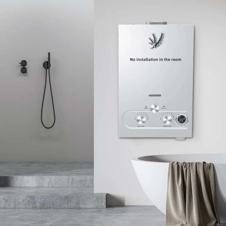 VEVOR 6L 8L 10L 12L 16L 18L LPG Water Heater LED Display & 24Hour Water Supply & Over-Heat Protection for Kitchen Bathroom Salon