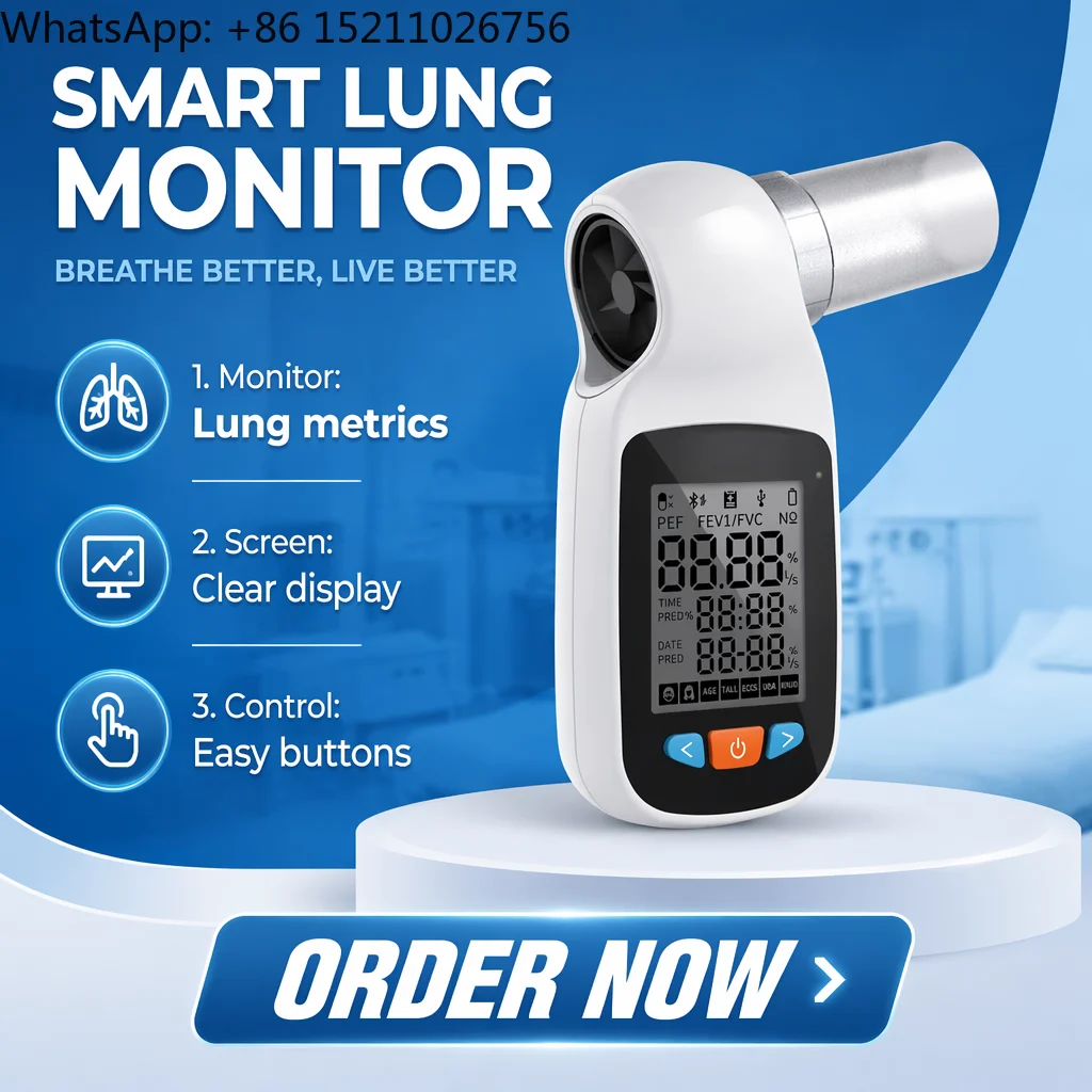 Spirometer Lung Function - SP70B医療病院用スパイロメーター、クリニック、家庭用患者肺機能検査用ハンドヘルドスマートポータブルスパイロメーター