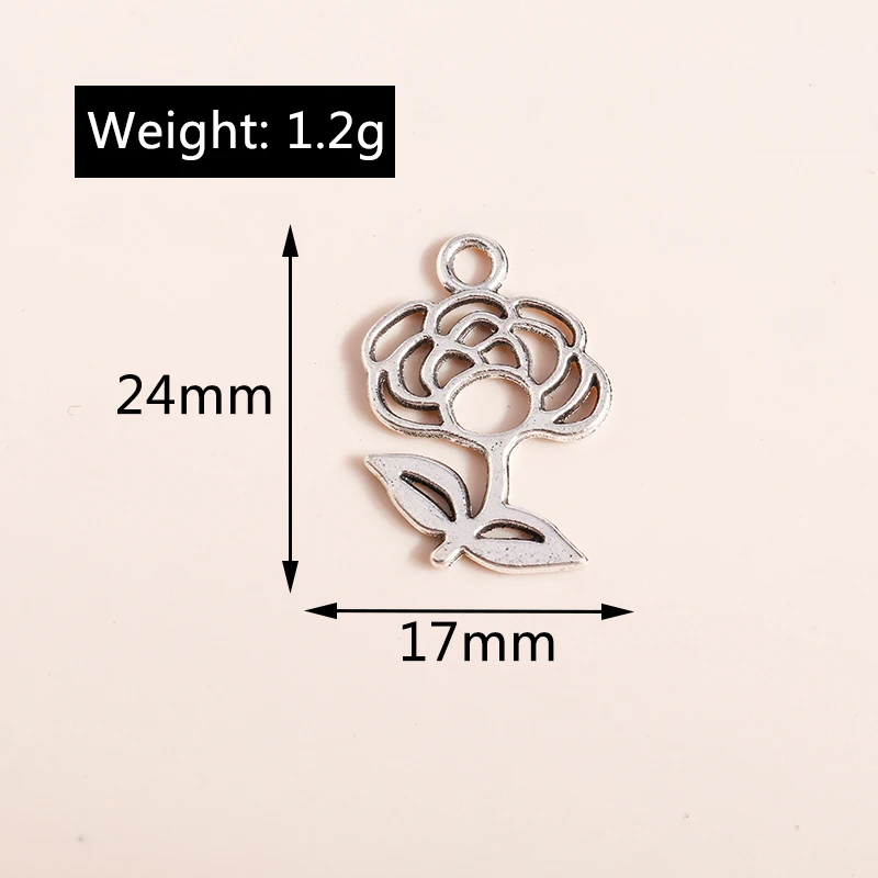 20 Stück niedliche Anhänger aus Legierung in Form von Pflanzen, Blumen, Bäumen und Blättern für die Schmuckherstellung, Ohrringe, Anhänger, Halsketten, Armbänder, DIY-Bastelzubehör – Detail 25