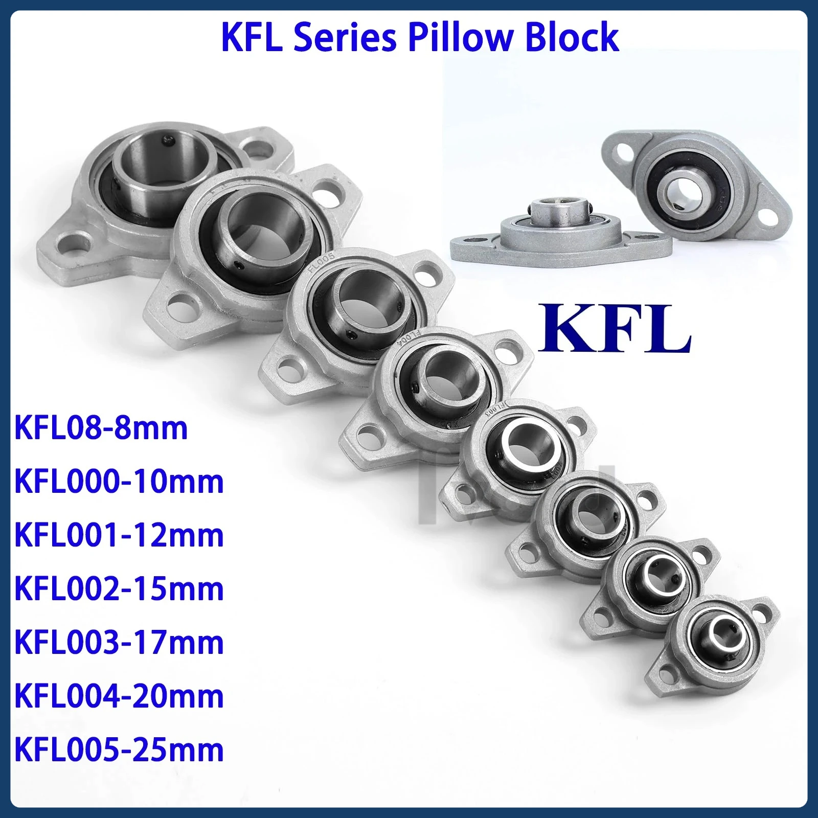 

4/10PCS kfl08 KFL000 KFL001 KFL004 KFL005 KFL08 8mm-25mm Pillow Block Rhombic Bearing Zinc Alloy Insert linear Bearing Shaft