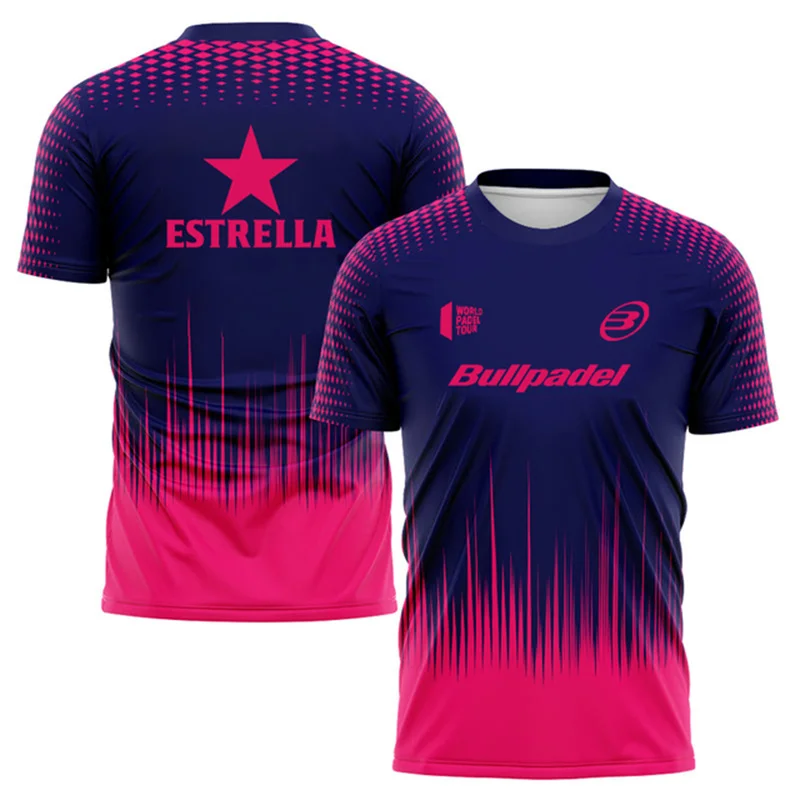 Fashion Gradient Harajuku Men's T Shirt Padel Tennis Sportswear Summer Outdoor Run Fitness Short Sleeve Fashion Oversized Tops image 4