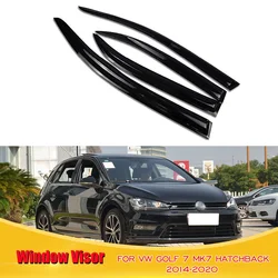 Car Window Visor Rain Sun Smoke Guard Deflector Vent Shade Awning Rain cap For Volkswagen VW Golf 7 MK7 Hatchback 2014-2020