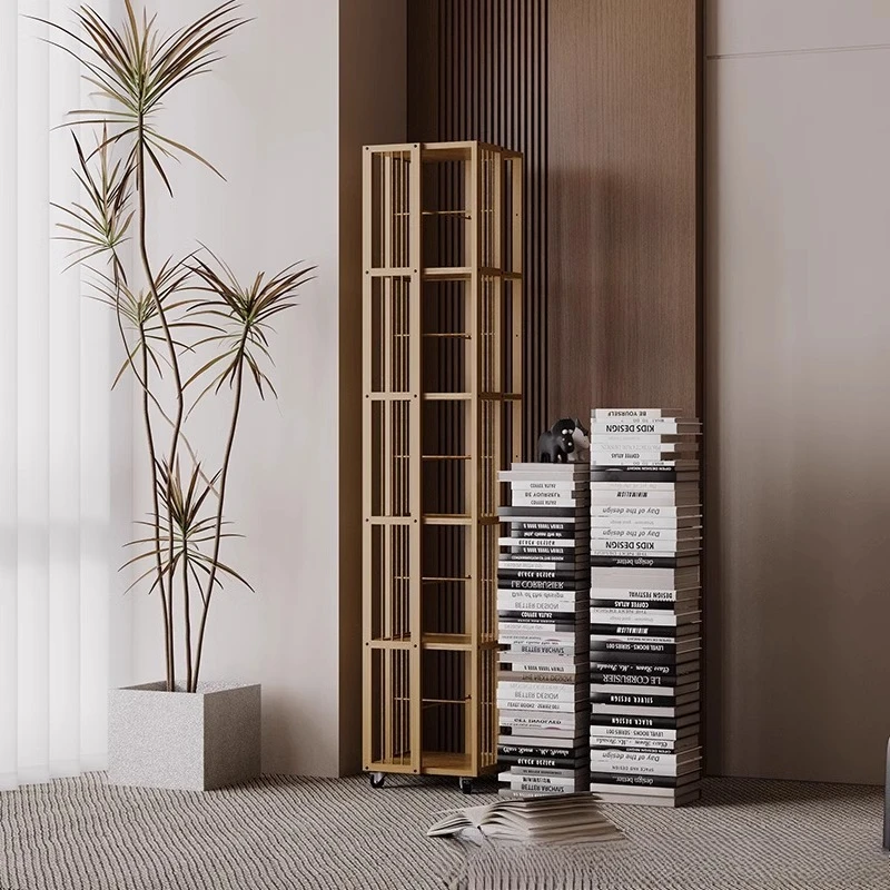 

Rotating bookshelf Home living room Movable multi-layer shelf Non-solid wood storage artifact Simple bookcase