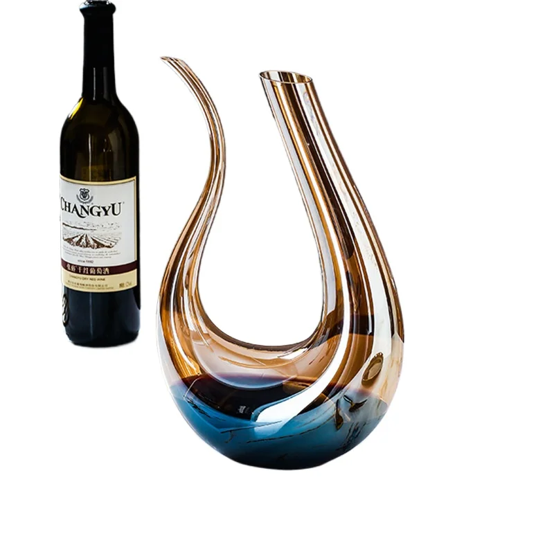 

Red wine U-shaped quick decanter Household crystal light luxury decanter