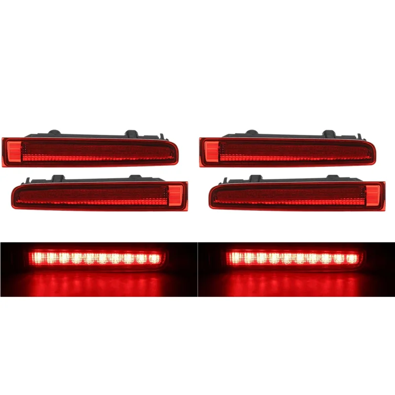 

4 шт. автомобильный третий высокий стоп-сигнал, задний стоп-сигнал двери сарая, высокий стоп-сигнал для VW T5 T6, красный