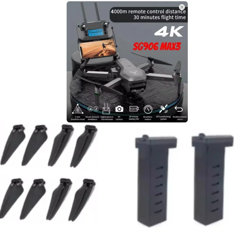 

SG906 MAX3 RC Drone Spare Parts SG906MAX3 Brushless Drone 11.4V 3000Mah Battery/propeller SG906 MAX3 Drone Battery Propeller