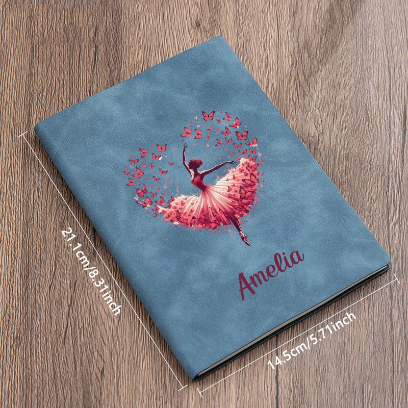 Custom Synthetic Leather Notebook Featuring a Custom Name with a Textured Cover, Ideal for Work, Travel, Meetings, Halloween