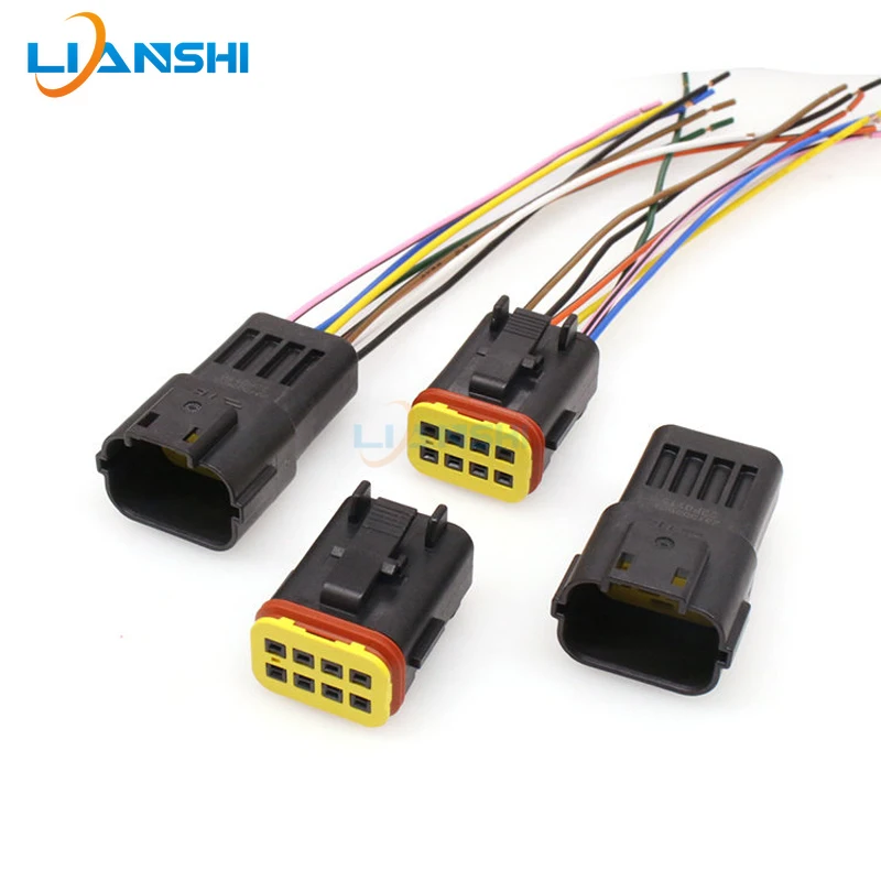 8Pin 2375556-1/2375555 Automotive Waterproof Electrical Connector Male Female Plug Socket with Terminals Wire Harness Superseal