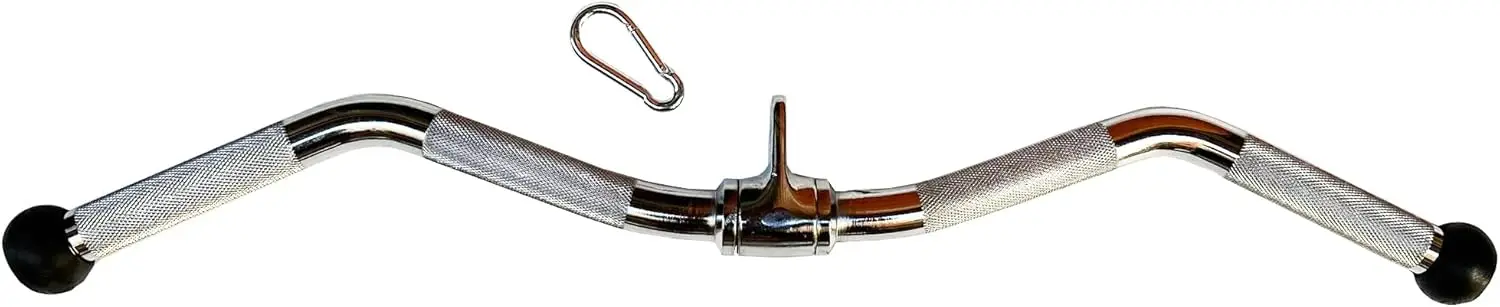 Barra giratoria multiejercitadora Lat pull Down & Curl, Bola de mano de 30 pulgadas, barra de prensa de tríceps de acero sólido con empuñaduras de goma