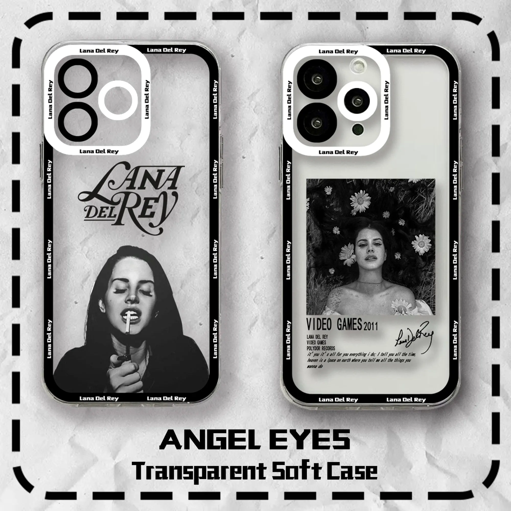 Singer Lana Del Rey Hot Poster Phone Case For iPhone 15 14 13 12 11 Mini Pro Max X XR XSMax 6S 6 7 8 Plus SE20 Transparent Cover