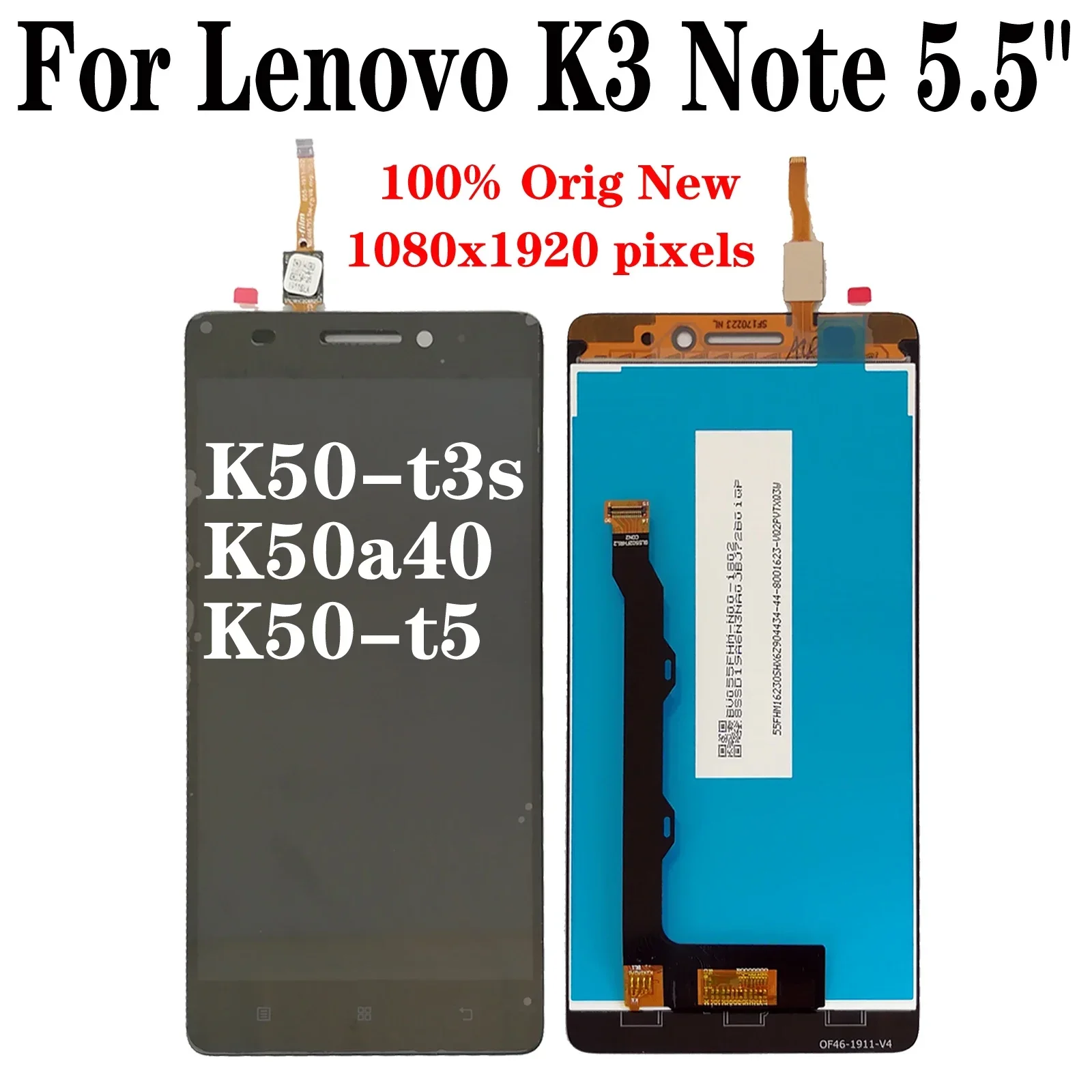 Shyueda 100% New For Lenovo K3 Note 5.5" K50a40 K50-t5 K50-t3s LCD Display Touch Screen Digitizer +Tool +Adhesive