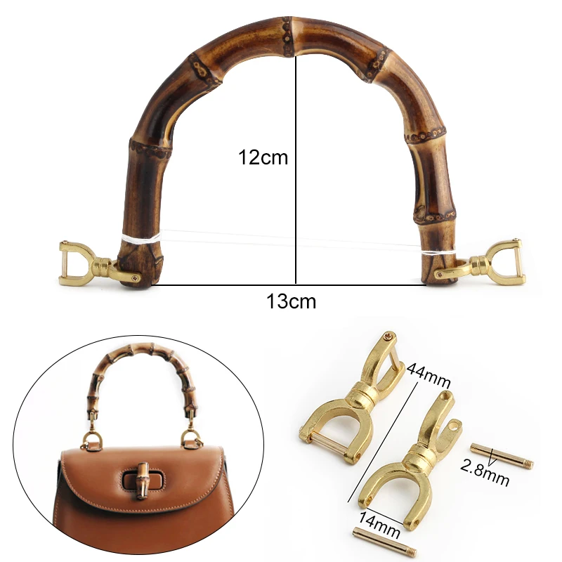 10x9/12x10/13x12/15x13CM Detachable Bamboo Handles With Buckles For Making Replacement Handbag Bags Shoulder Strap Accessories