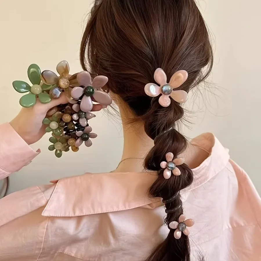 

1Pc Versatile Sweet Bubble Hair Rope, Elegant Floral Ornament Great For Daily Girls Hairstyling.