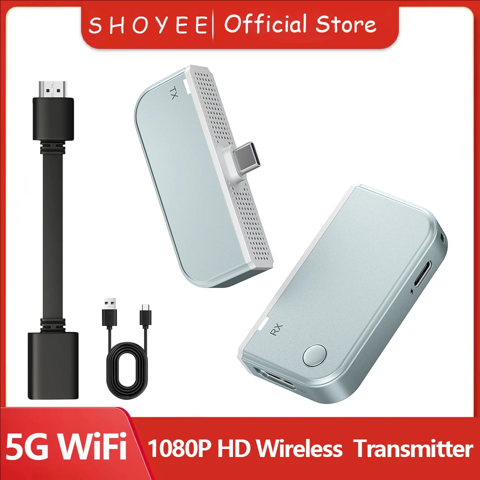 

50M 5GWifi Compatible Tpye CWireless Transmitter & Receiver 1080P@60Hz Output,Ultra-Low Latency Plug & Play for Gaming Theater