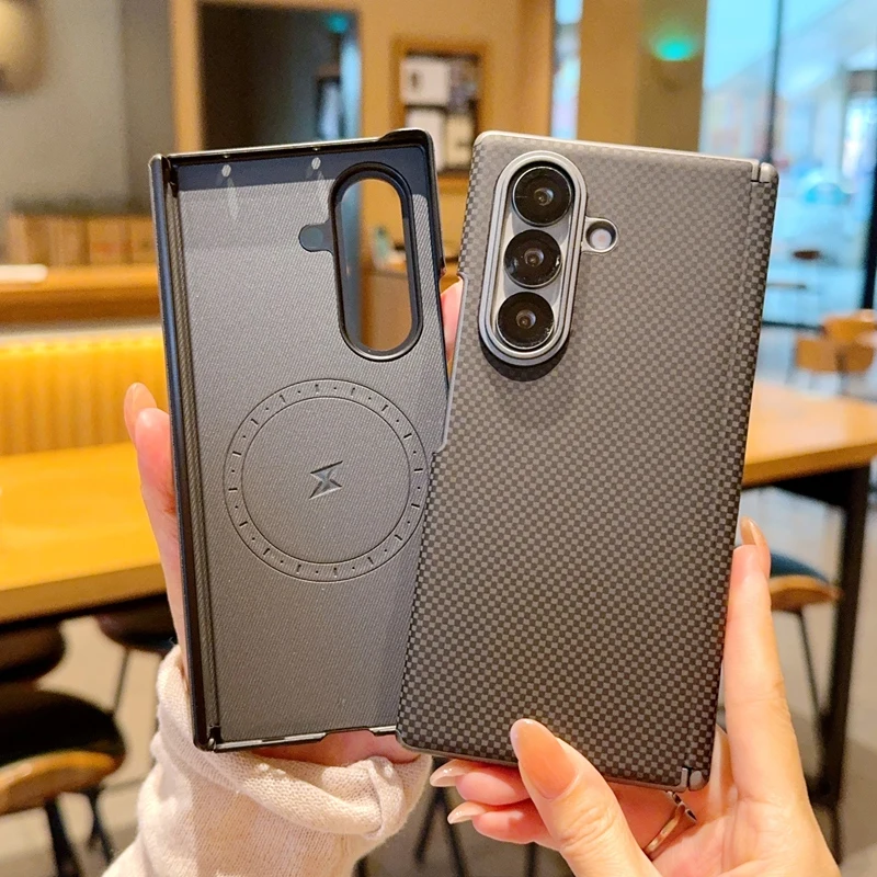 High-end Business Kevlar Texture For Magsafe Slim Phone Case For Samsung Galaxy Z Fold 8 Ultra 7 Full Wrap Hinge Protect Cover view 5