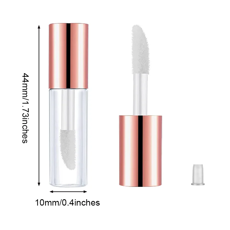 50/100/200pcs 1.2ML Empty Rose Gold Lip Gloss Tube Plastic Refillable Bottles Liquid Lipstick Container Lipgloss Sample Bottle