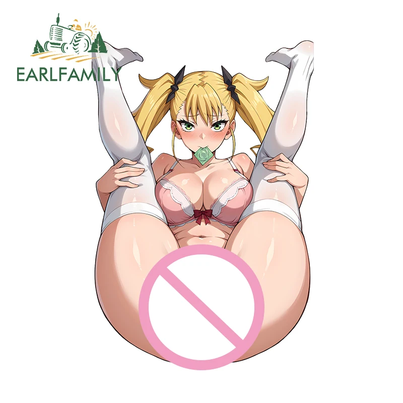 EARLFAMILY Anime Waifu Leg Up Ass NSFL Car Stickers NSFW Female Maiden Sex Butt Ahegao Auto Car Accessories Waterproof Decals