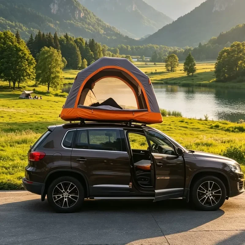 Cost Effective Waterproof 300D Oxford Fabric Inflatable Rooftop Tent with 10cm Drop Stitch air Mat