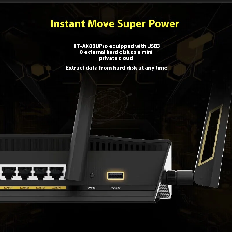 ASUS RT-AX88U PRO Dual Band WiFi 6 Router, WPA3, Parental Control, Adaptive QoS, Port Forwarding, WAN aggregation