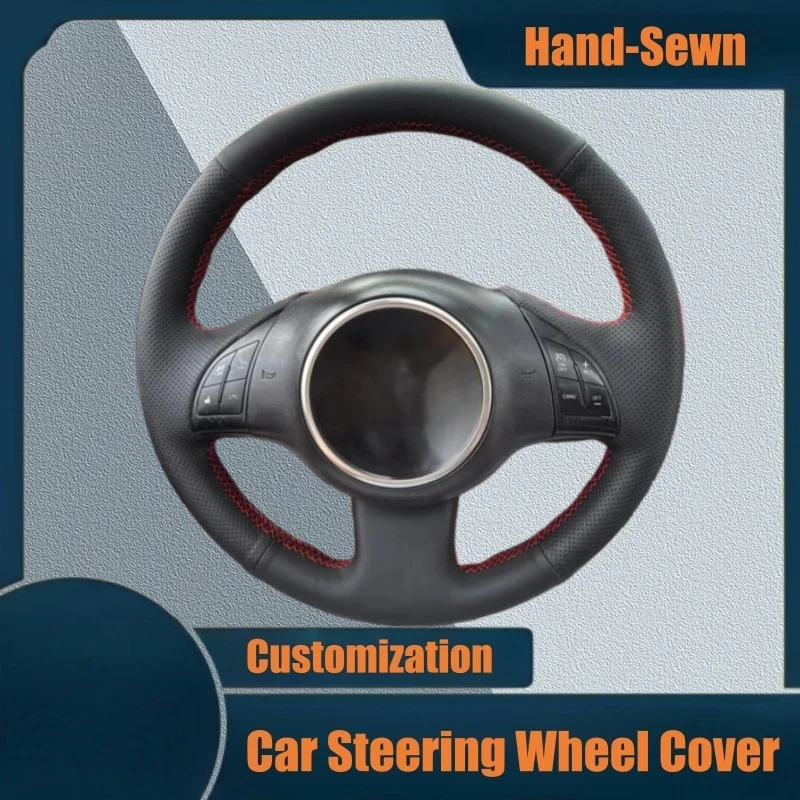 Customized Car Steering Wheel Cover For Fiat 500 2007-2015 500e 2014-2018 500C Genuine Leather DIY Original Steering Wheel Braid