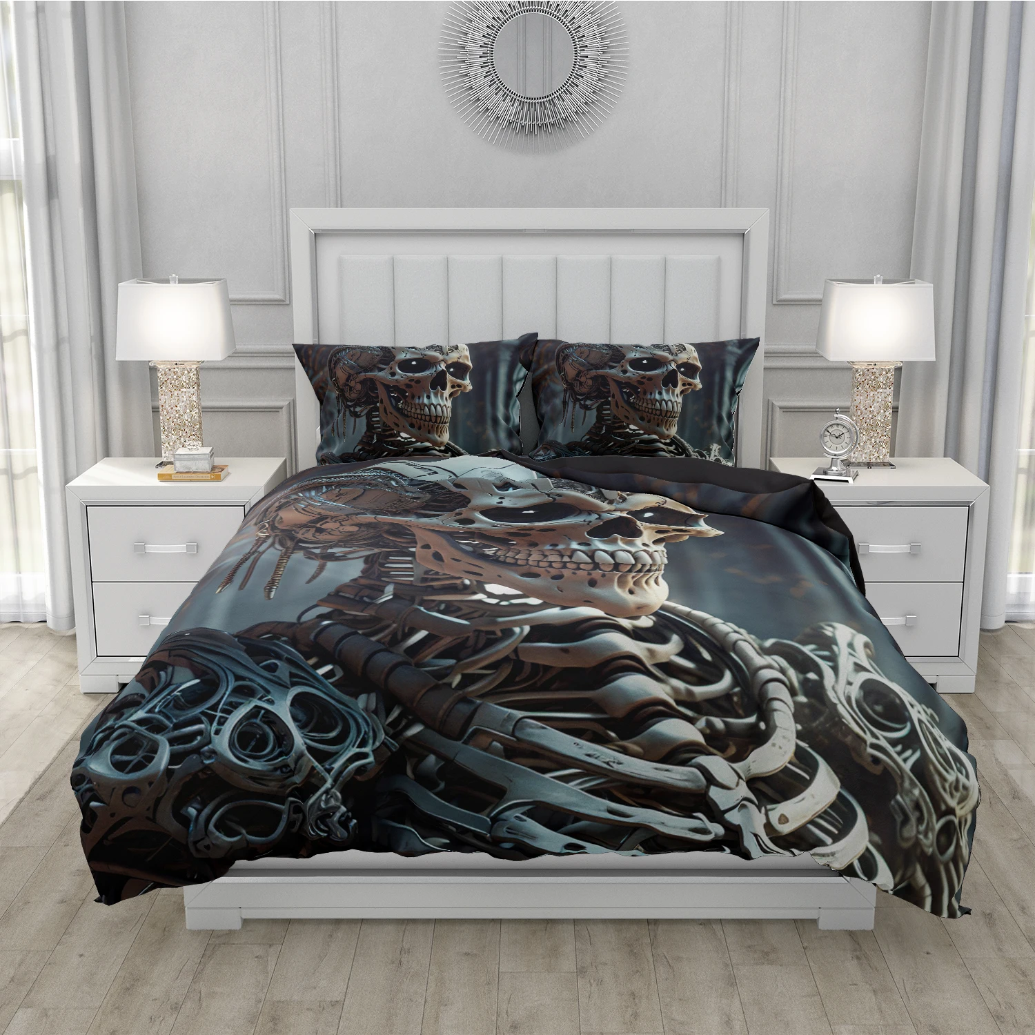 Gaming Skeleton Skull Bedding Set Qulit Cover 3d Duvet Cover Gothic Comforter Cover Twin Full Queen King Single Size Halloween