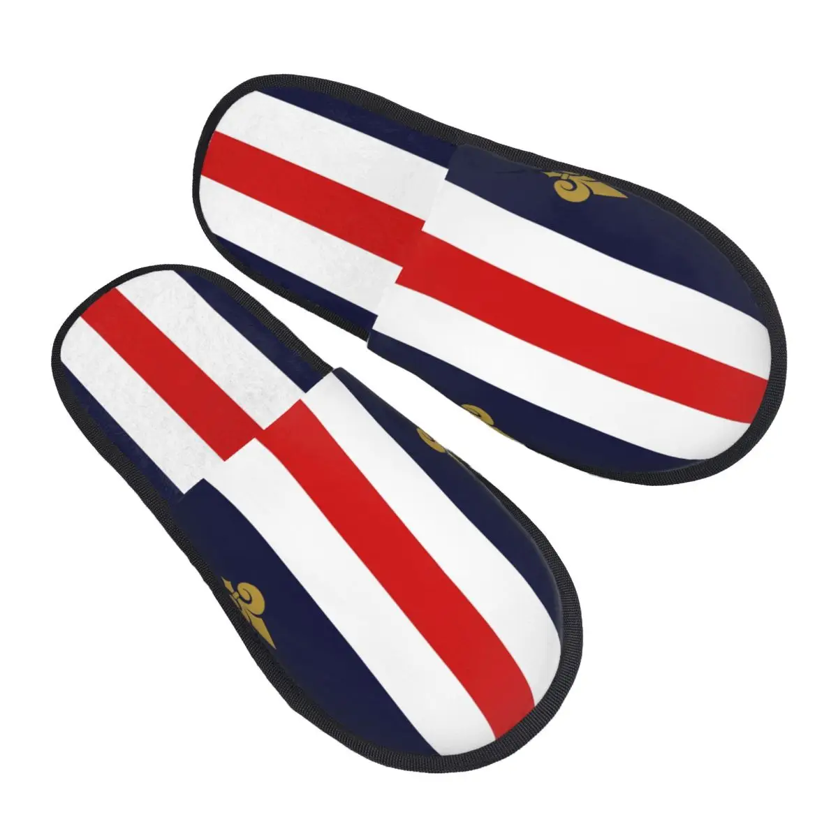 Custom Vintage Fleur De Lis France Flag Soft Memory Foam House Slippers Women Luxury Sacred Flower Comfy Warm Sole Slipper