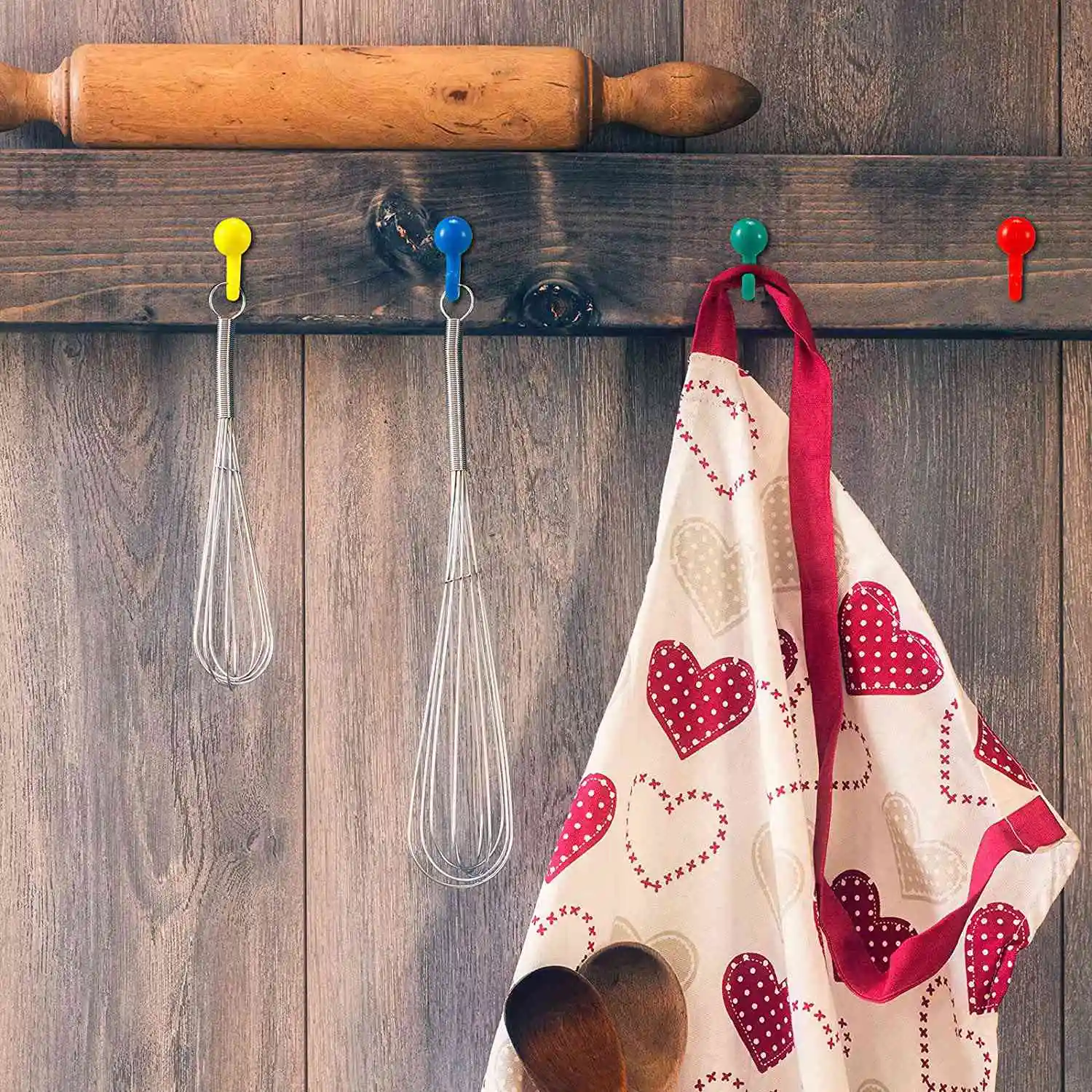 プラスチックプッシュピンウォールフック、サムタック、マーキングピン、コルクボード、マップ、写真、カレンダー、混合色、50個