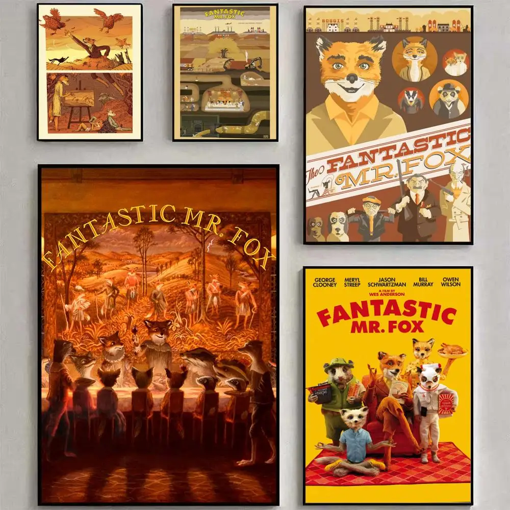 

Фильм «Фантастический плакат M-M-Mr.Fox» HD Art Sticky Wall Водонепроницаемый домашний бар для гостиной, спальни