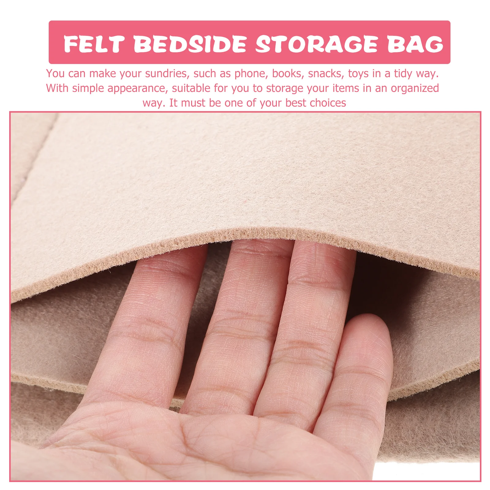 

Felt Bedside Storage Pocket Hanging Organizer Bag Practical Bed Sofa Arm Hanging Holder Sundries Storage Container Organizer