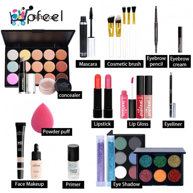 

All In One Makeup Set Eyeshadow Palette/ Lip Gloss/Concealer/ Eyeliner/ Cosmetic Bag Full Makeup Kit Women Gift Box Palette