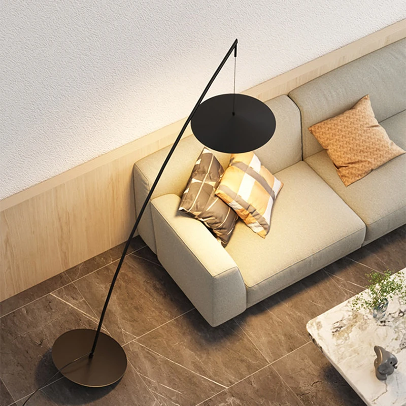 Modern minimalist LED floor lamp, living room, bedroom, study, Nordic Ins style creative remote control dimming vertical lamp