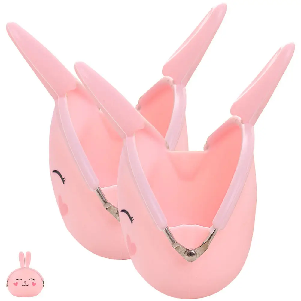 

2Pcs Silicone Coin Purse Compact Lightweight Cartoon Bunny Small Wallet Cash Coin Storage Pouch Cute Change Bag for Women Girls