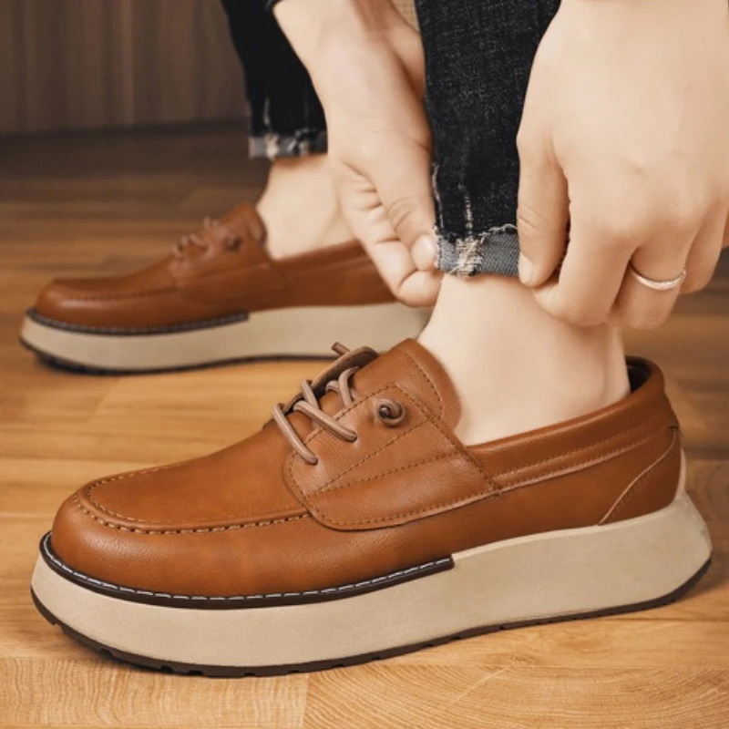 

Men's Color-blocked Loafers with Flat Low-top Design Round Toe and Soft Sole Four-season Style Casual Sneakers in Large Size