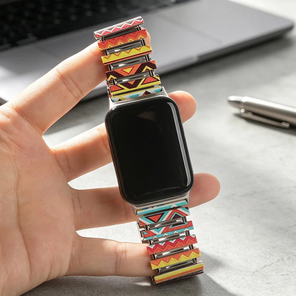 For Xiaomi Band Mi 8Pro 9Pro 10Pro Strap Multi Colored Elastic Stainless Steel Redmi Watch 4/5/6 Breathable Wristband