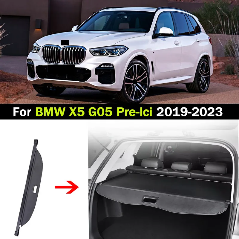 Car Rear Trunk Cargo Cover For BMW X5 G05 Pre-lci 2019-2023 Luggage Tray Storage Security Shade Shield Curtain Mat Partition