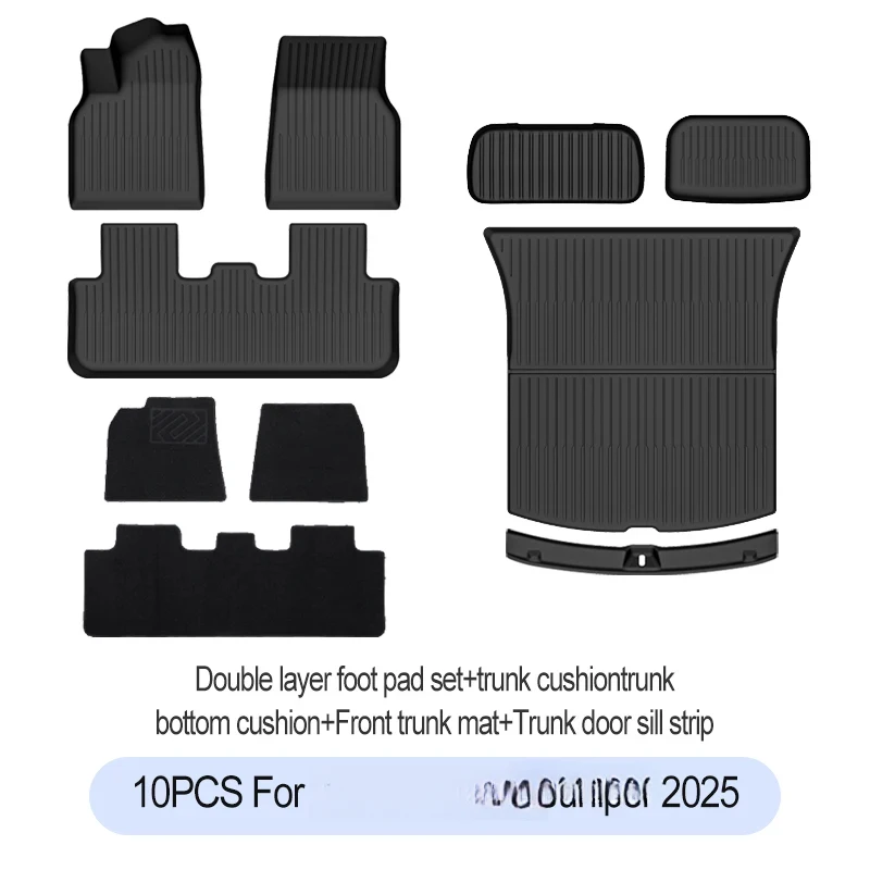

Bestseller New Model Y Juniper Premium/Peormance 2025+ TPE Floor Lage Mat Wear-resnt Foot Pads ModelY Trunk Mats