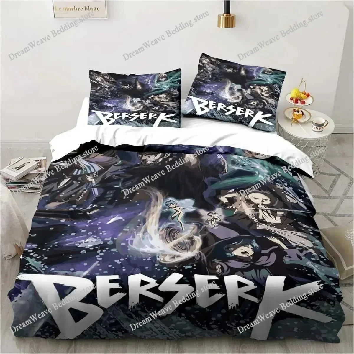 Anime Berserk Duvet Cover Set Single Double Size Bedding Set for Kids Teen Polyester Quilt Cover Set Home Textiles Movie DecorFQ