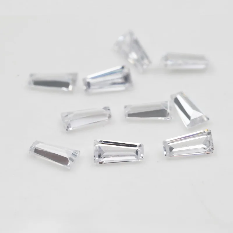 Size 2x1.5x1mm-6x3x2mm 5A Tapered Baguette White Cubic Zirconia Stone Loose CZ Stones Synthetic Gemstone For Jewelry Making