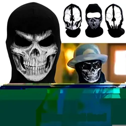 Passamontagna Moto Skull Print Moto Full Face Mask antivento sci Head Neck Warmer ciclismo Biker Hood Men Helmet Liner