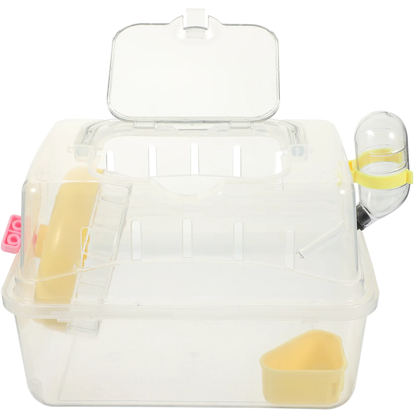 

Hamster Cage Carrier Mouse Travel Guinea Pig Bedding Fully Transparent Pet Case Carrying Abs Cages