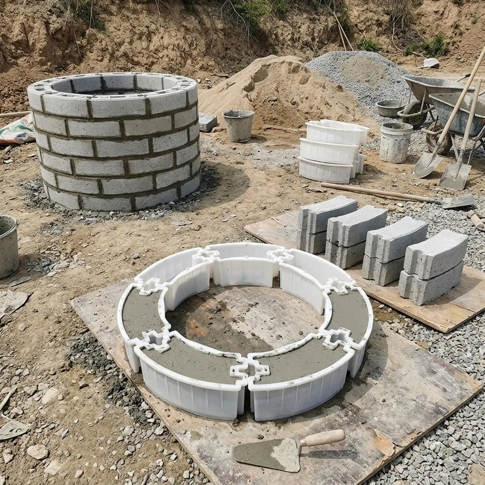 Round Design for Decorative Well Construction, Reusable in Outdoor Landscaping Projects, Suitable for view 4