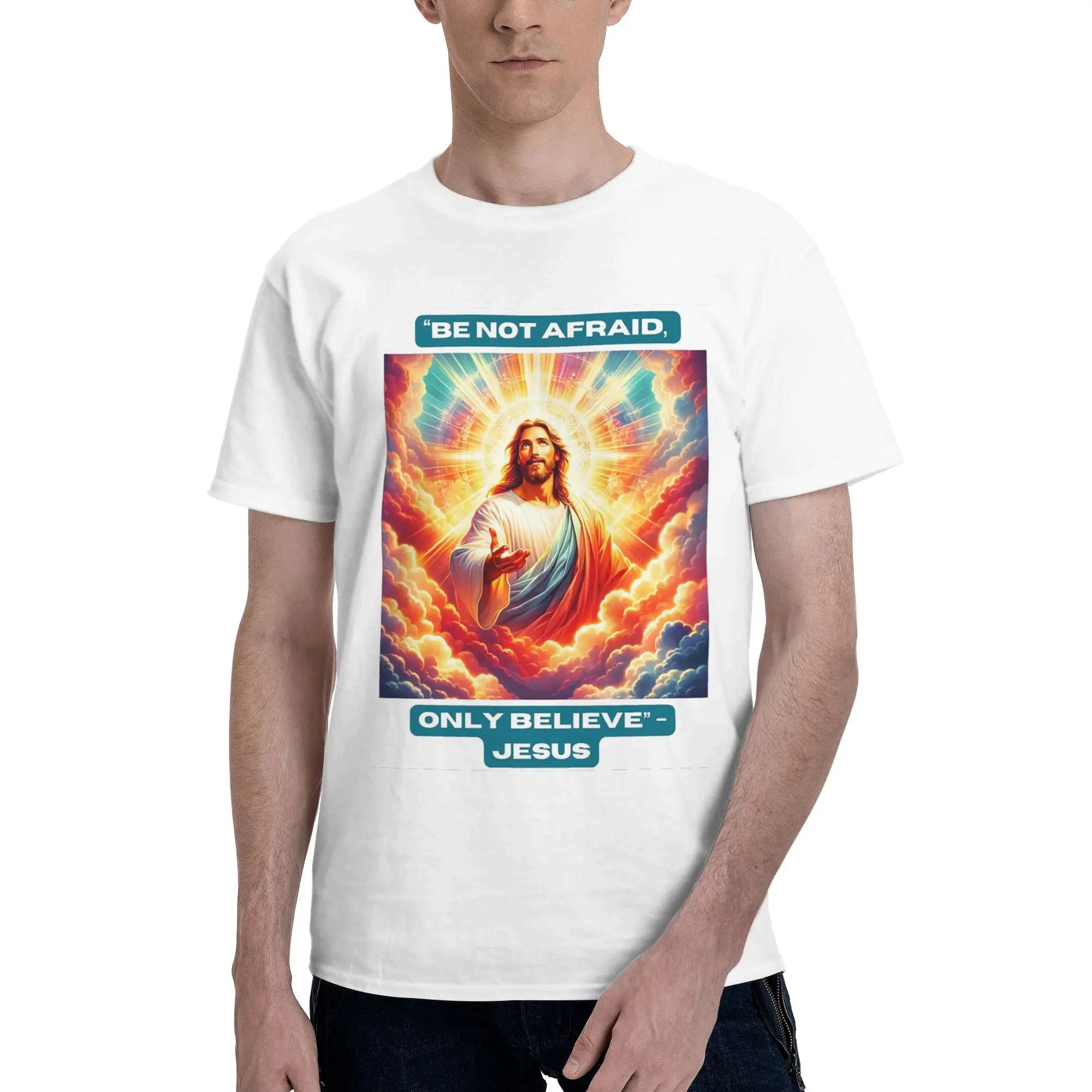 

Jesus Biblical 100% Cotton T-Shirt Men's Fashion T Shirts Men Round Neck Short Sleeve S-6XL