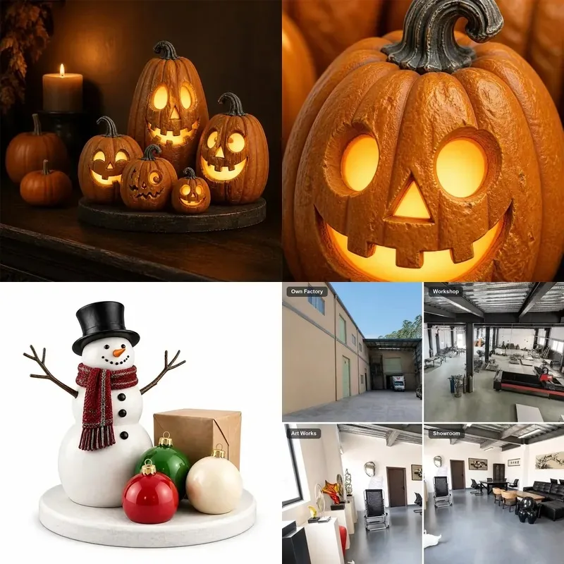 Customized Halloween colorful pumpkin lantern dining table set engraving lantern set OEM manufacturing service, suitable