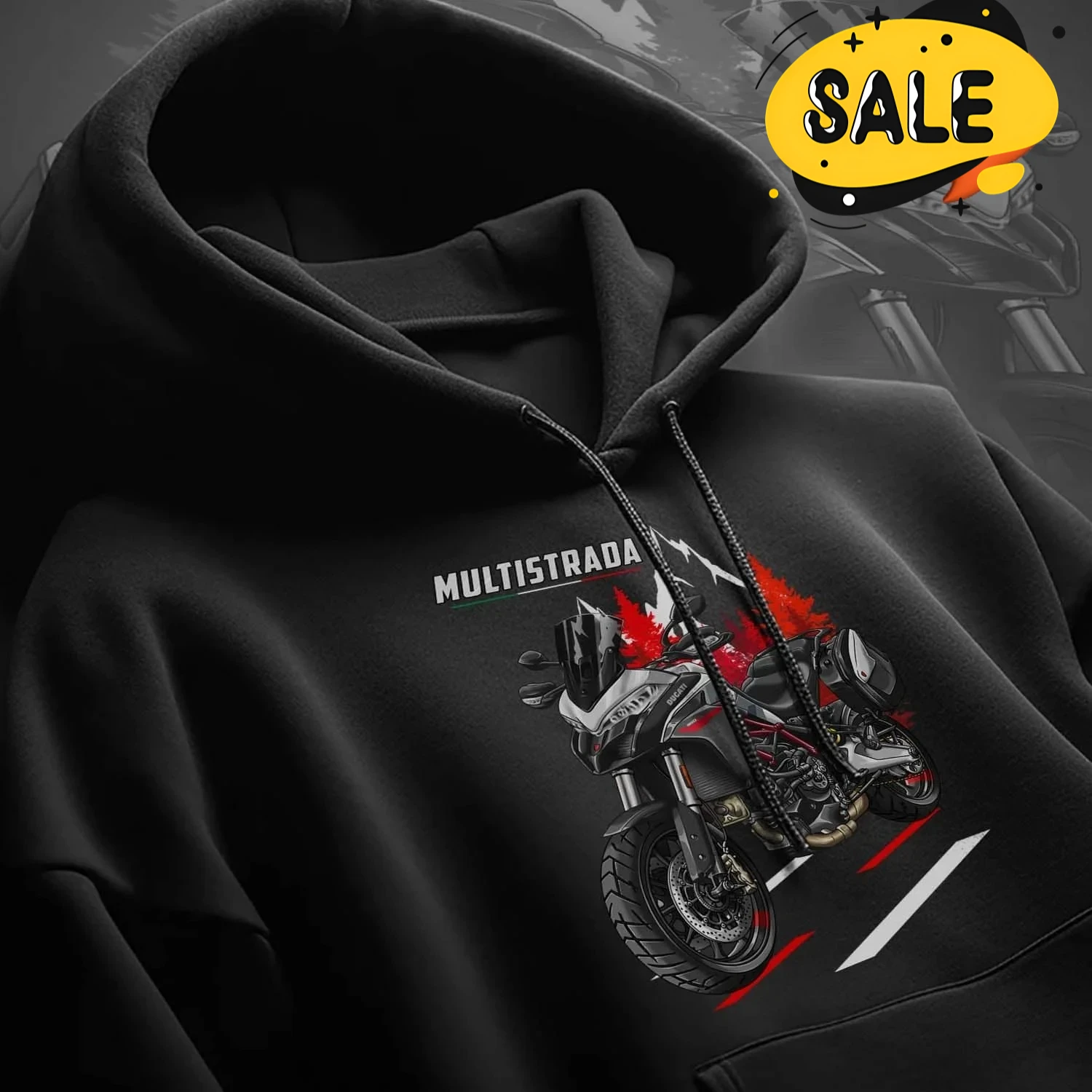2017-2021 Models Italy Multistrada 950 Motorcycle Pullover Hoodie 100% Cotton Comfortable Casual Mens Clothes Rider Streetwear