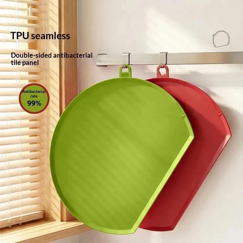1Pcs Mold-proof TPU Cutting Board Double Sided D-Shape Semi-Circular Cutting Board TPU Non-Slip Kitchen Chopping Block