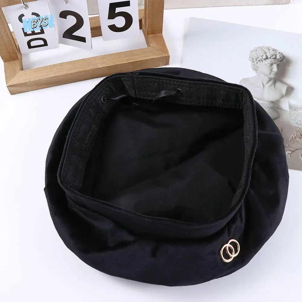 

Vintage Retro Round Ring British Style Winter All-match Velvet Berets Painter Hat Women Octagonal Cap Korean Style Hat