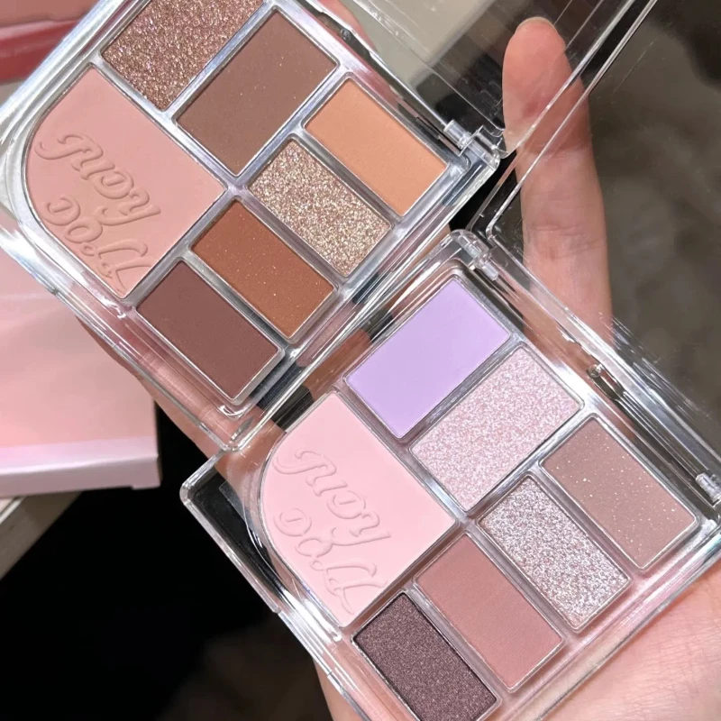 لوحة ظلال عيون جوديدول 7 ألوان محمولة غير لامعة لامعة بيرليسسينت لامعة أحمر الخدود مسحوق مكياج عيون سموكي مستحضرات تجميل 8.3 جرام #2