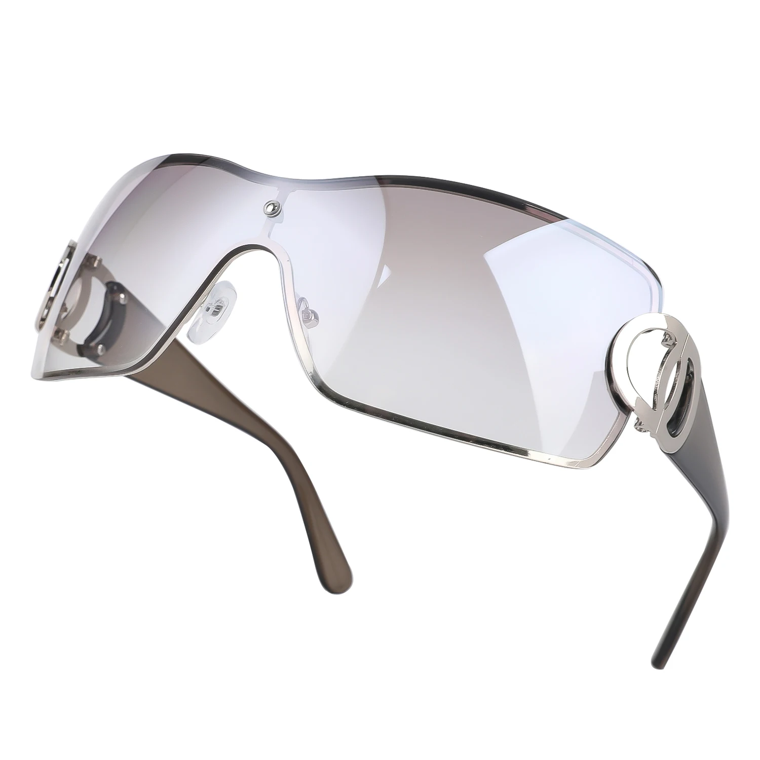 Retro Damen Sonnenbrille um y2k Sonnenbrille futuristische Farbverlauf Linse Sonnenbrille moderne Sonnenbrillen – Detail 5