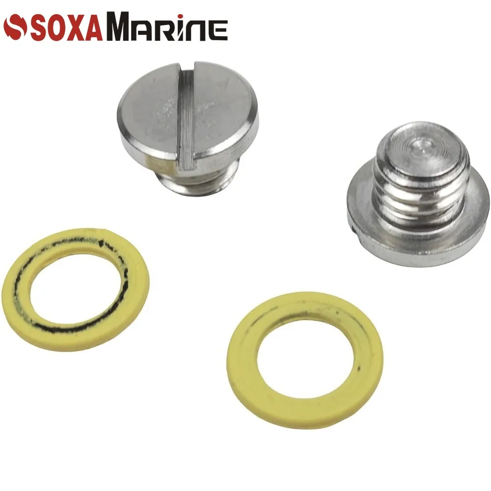 2 PCS 79953Q04 Lower Unit Gear Lube Drain Screw &Seal for Mercury Mercruiser Bravo Alpha1 Gen2 10-79953Q04 10-79953Q2 10-79953A2