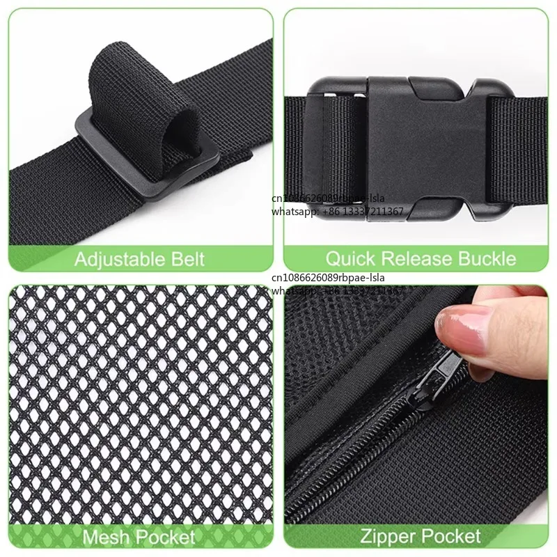 Adjustable Tennis Ball Band Holder Pickleball Waist Pouch Mesh  Ball Bag Carrier Can Holding 8-10 Ball for Cycling and Golf